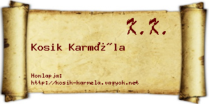Kosik Karméla névjegykártya